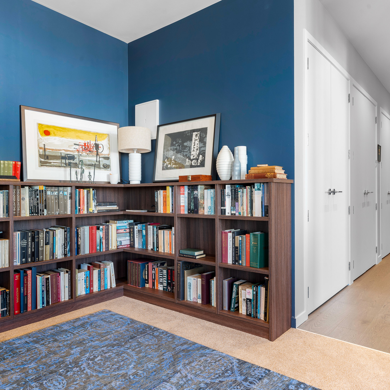 Luxe living room bookcase home storage