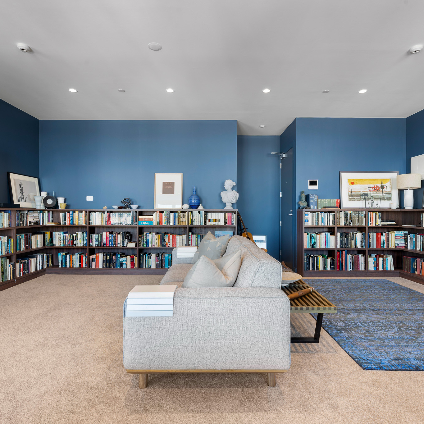 Luxe living room bookcase home storage