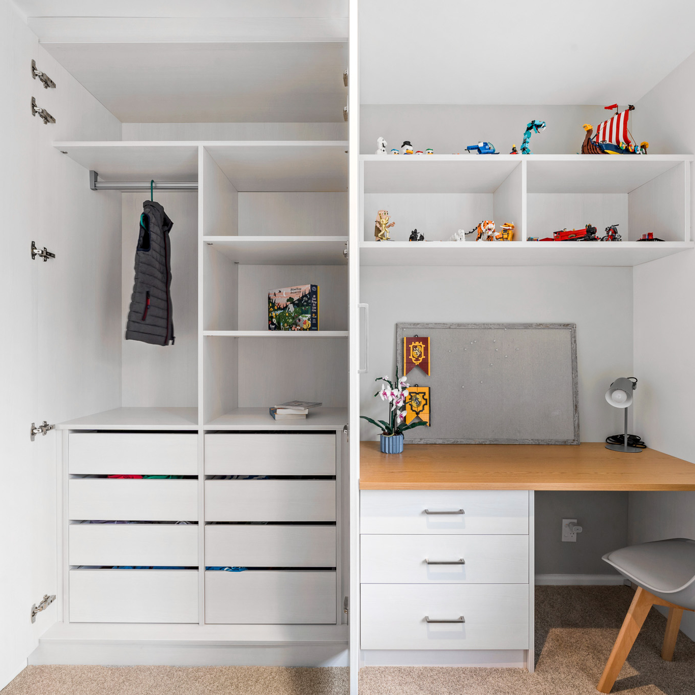 Viva freestanding wardrobe with desk